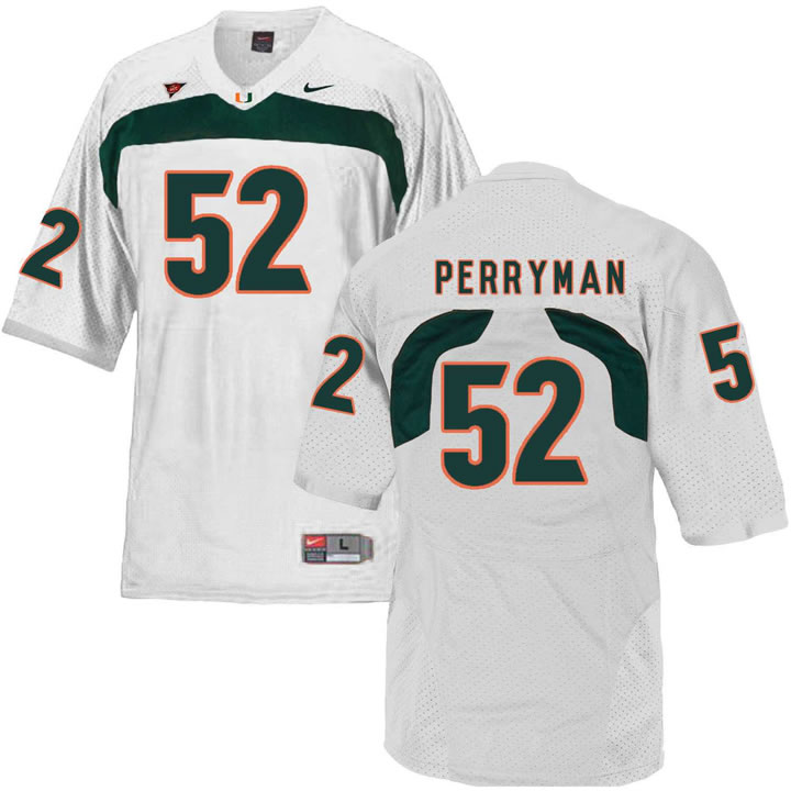 Miami Hurricanes 52 Denzel Perryman White College Football Jersey DingZhi